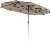 Parasole a doppia superficie 220 × 400 cm con sistema di manovra - Impermeabile al vento, stabile e protezione UV per Terrazza, Balcone e Giardino