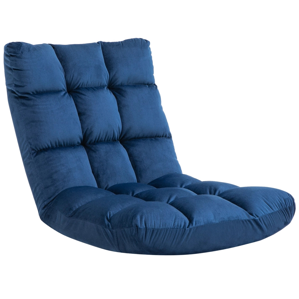Poltrona letto pieghevole con schienale regolabile ¨C Xylo ¨C velluto blu 55x71x53,5 cm