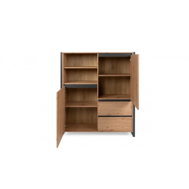 Credenza alta Denver 51 L120XP40XH140 quercia antracite