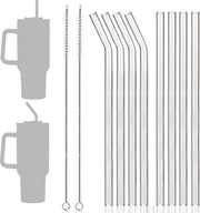 8 pezzi di rami di vetro lunghi 31 cm per Stanley Cup - rami riciclabili per Stanley Adventure Quencher - trasparenti - 4 retti - 4 curvi