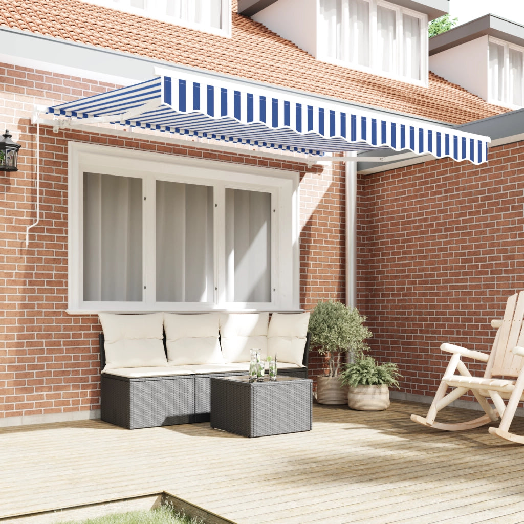 Tessuto di Sostituzione per Tenda 3x2 m Blu e Bianca