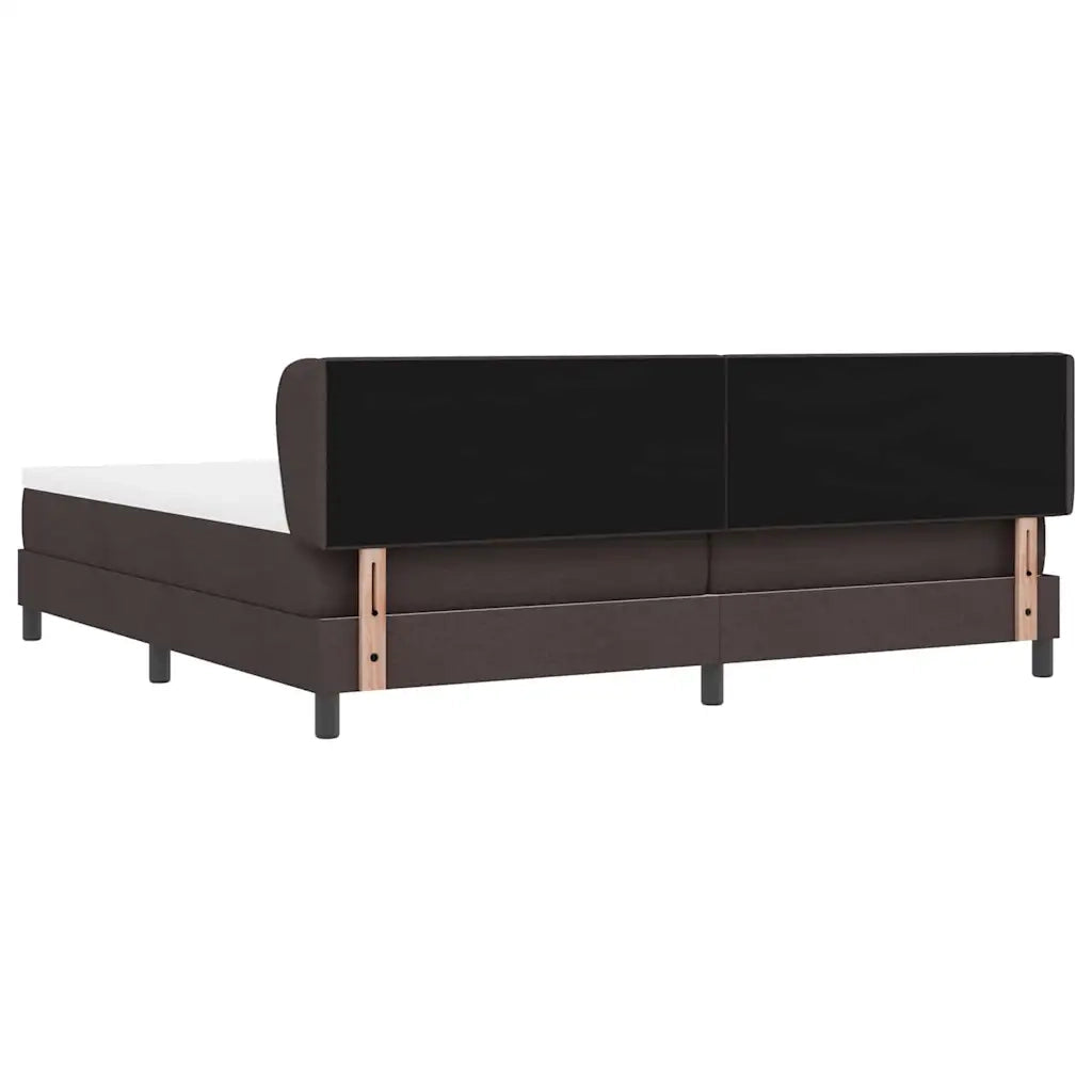 Letto a molle con testiera Marrone Scuro 200 x 200 cm Tessuto 3340048