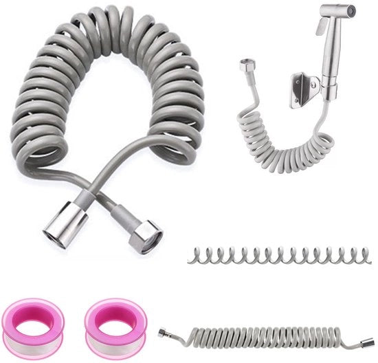 Set di doccia con tubo - Testa di doccia alta pressione - Set di doccia con stantuffo estendibile - Adatto per doccia e bagno
