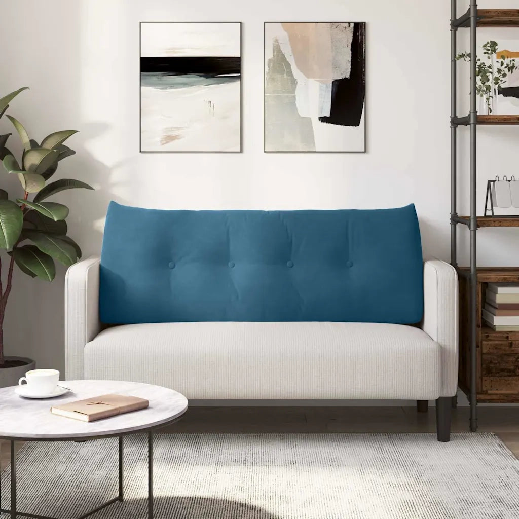 Cuscino per Schiena Blu 120 x 24 x 50 cm Velluto