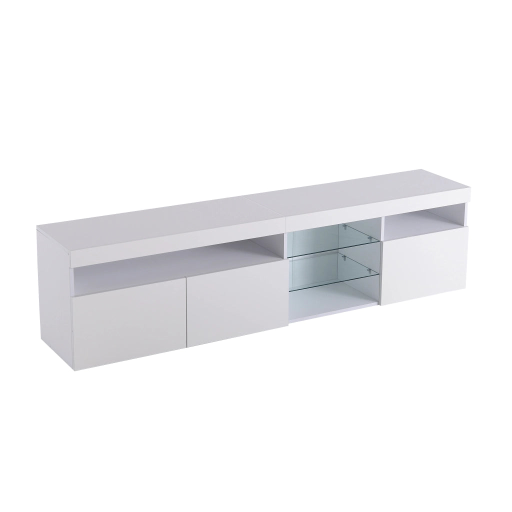 Mobile TV 180x35x48 cm; illuminazione LED variabile; MDF; bianco