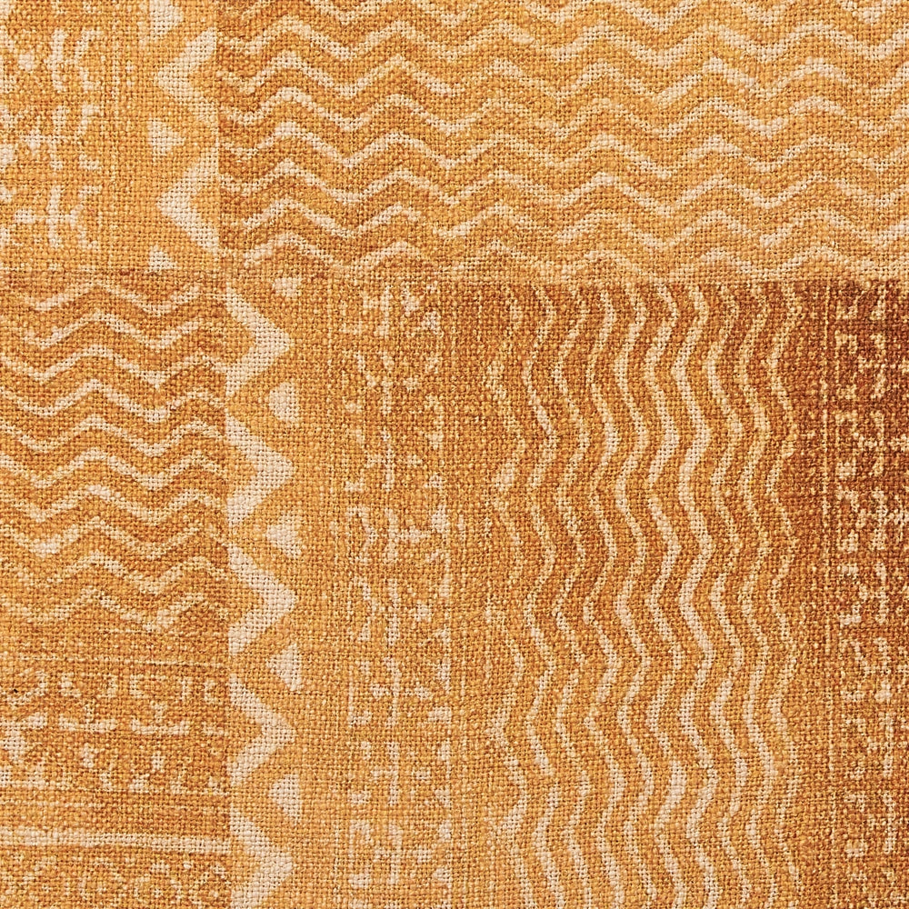 Coperta in cotone giallo e beige, 130 x 180 cm, copriletto, motivo africano, frange, camera da letto, soggiorno