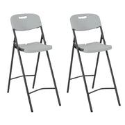 Sgabelli da Bar Pieghevoli 2 pz HDPE e Acciaio Bianco cod mxl 55273
