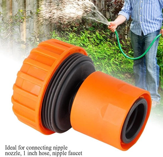 Connettore per tubi da giardino 1 pollice - Duraturo - Impermeabile - Resistente ai prodotti chimici - Facile da utilizzare - Aderenza efficace - Connessione tubo da giardino
