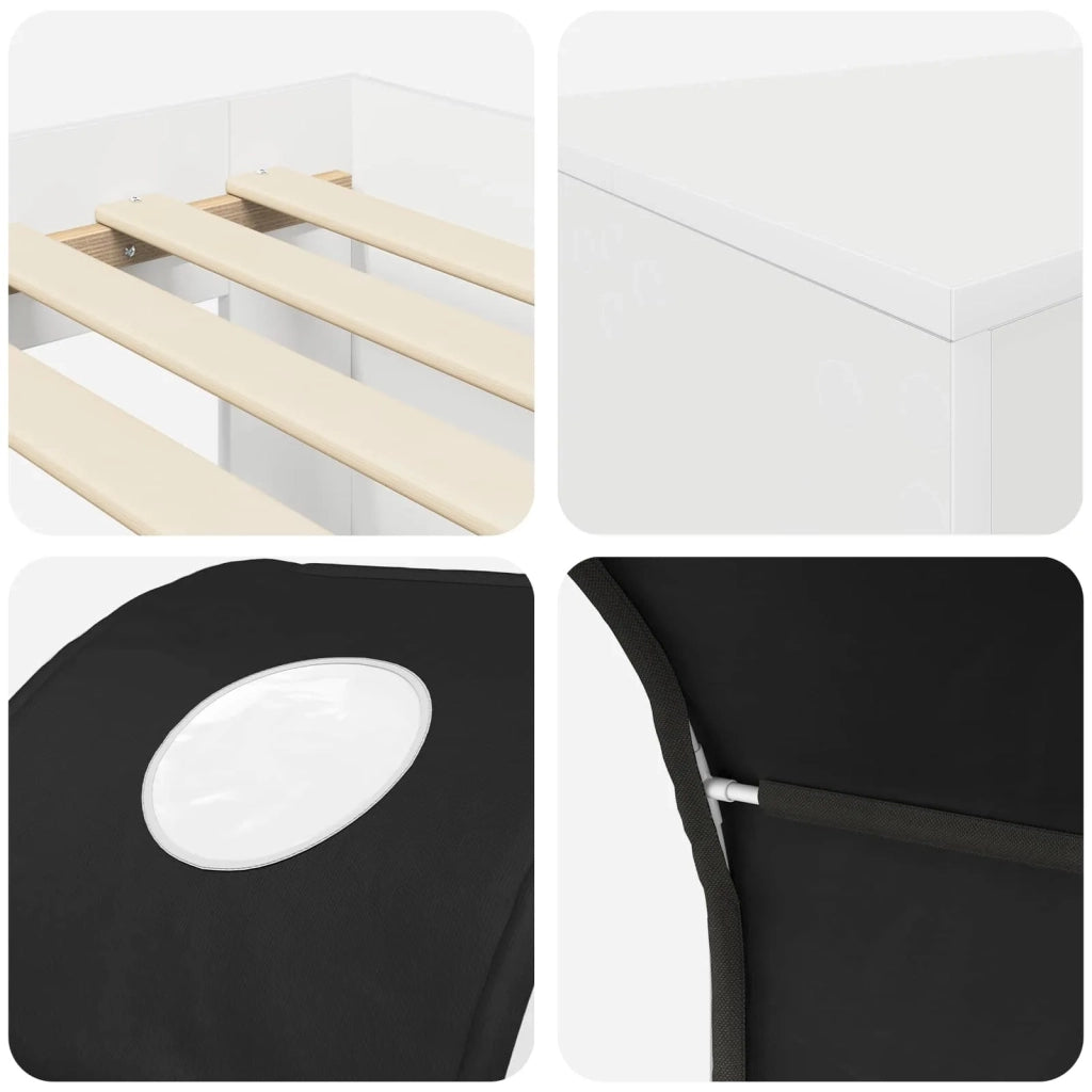 Letto con Tunnel 4 pcs Rovere Artigianale e Nero