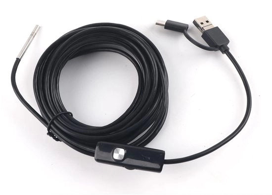 Endoscoop 1280x720 HD Camera - Slangcamera idroresistente - Obiettivo 3,9 mm - Illuminazione LED 6x regolabile - Connessione USB Type C - IP67 idroresistente