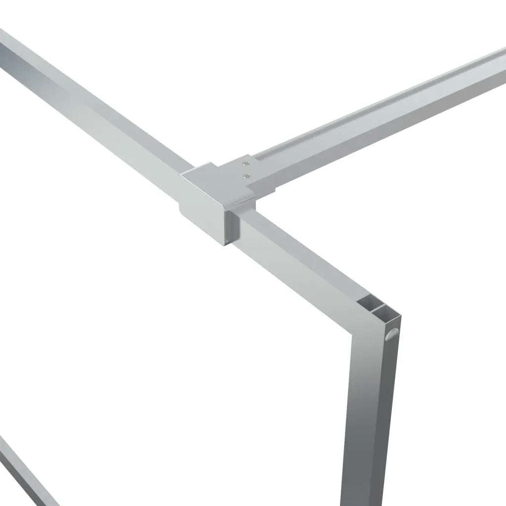 Parete Doccia Walk in Argento 90x195 cm Vetro Trasparente ESG 152136