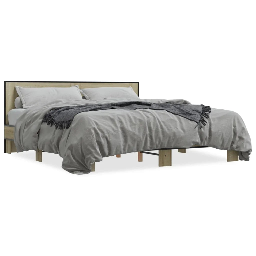 Giroletto Rovere Sonoma 200x200 cm Legno Multistrato e Metallo 3280083