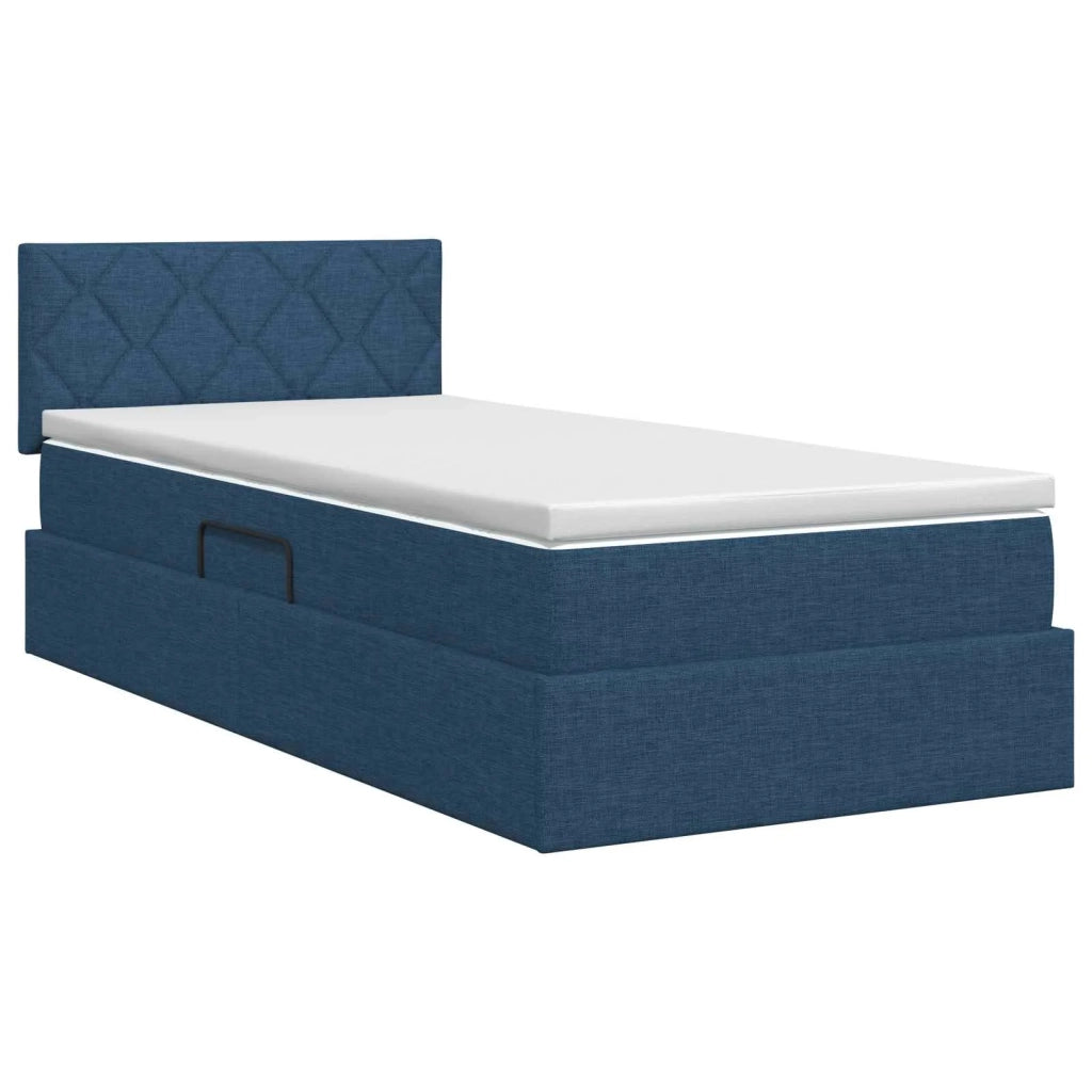 Letto con contenitore e materasso Blu 100 x 200 cm Velluto 3458669