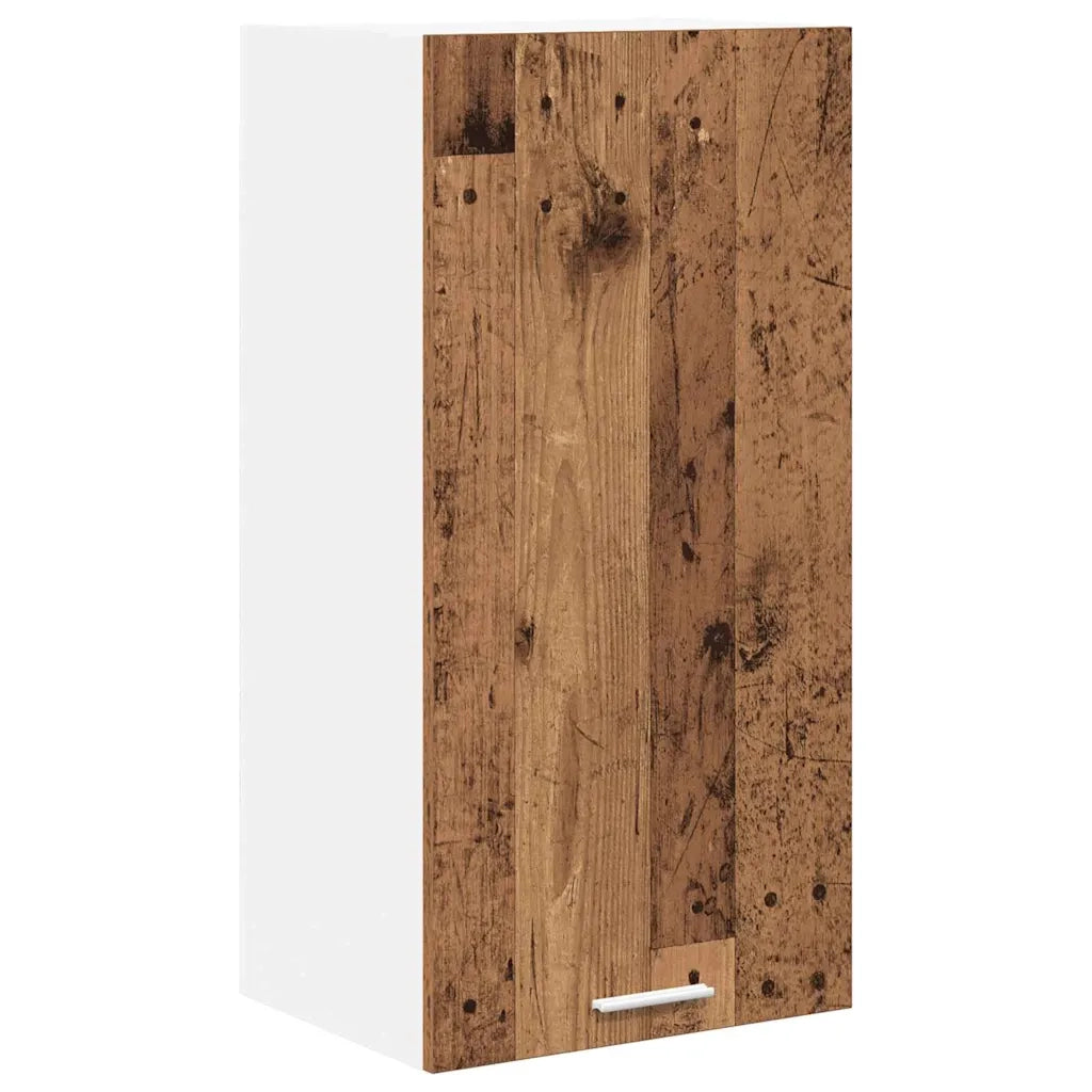 Armadio pensile con porta Legno Antico e Bianco 40 x 31 x 80 cm 884264
