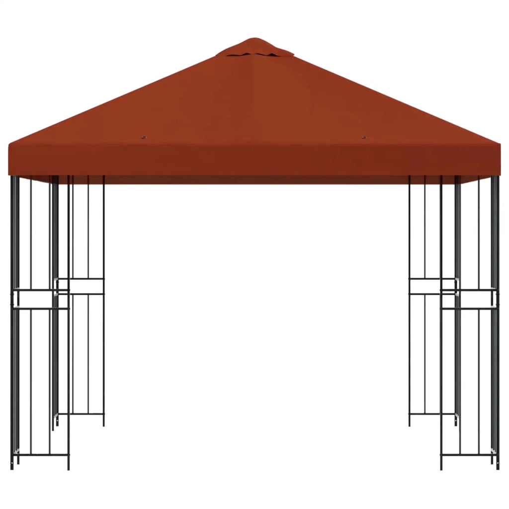 Gazebo 3 x 3 m Terracotta Poliestere e Acciaio 190 gsm