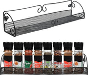 Organizzatore a sospensione per spezie da cucina - Raccoglitore di spazi - Nero - Solo basso - Organizzatore di spazi cucina risparmiatore di spazi - Adatto per armadi e cantine.