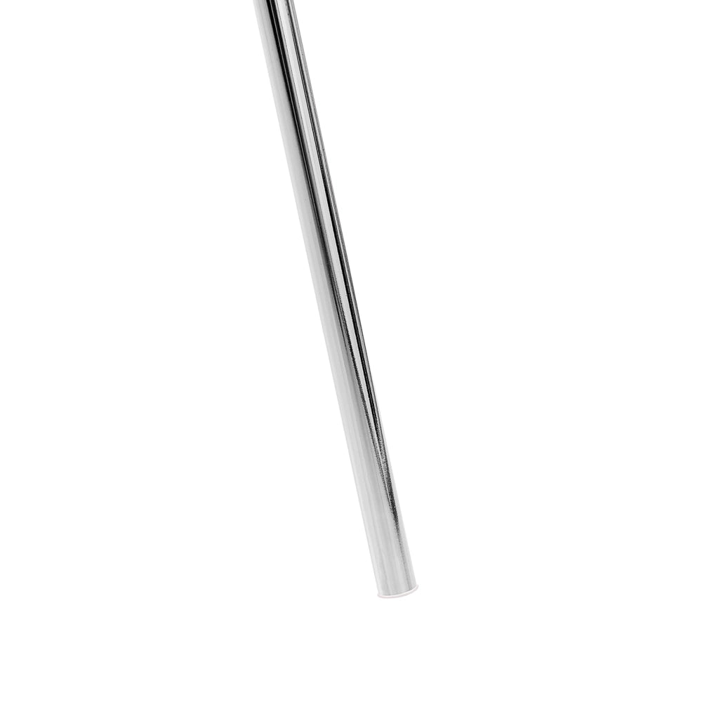Lampada da terra in metallo argento 148 cm treppiede con paralume in tessuto bianco