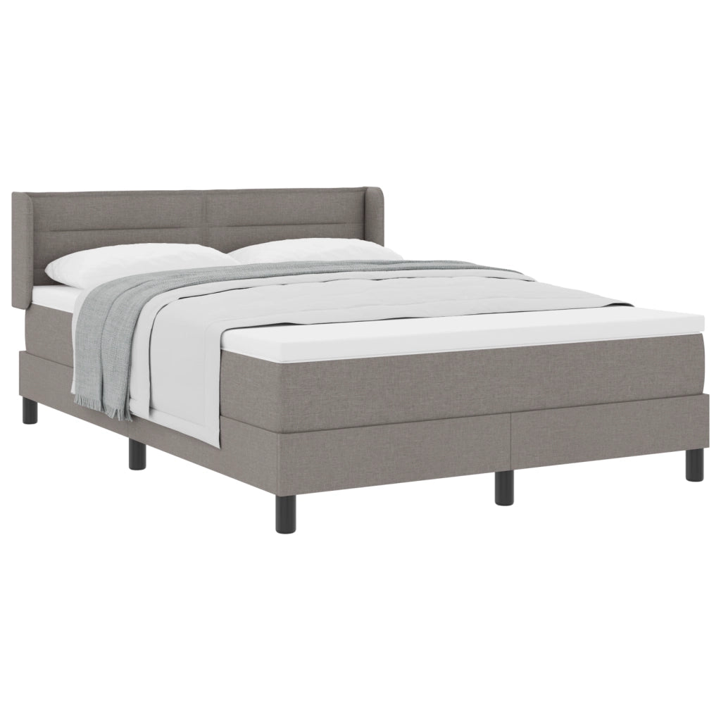 Letto Box Spring  con Materasso Tortora 140x200 cm Tessuto