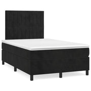 Giroletto a Molle con Materasso Nero 120x190 cm in Velluto 3270009