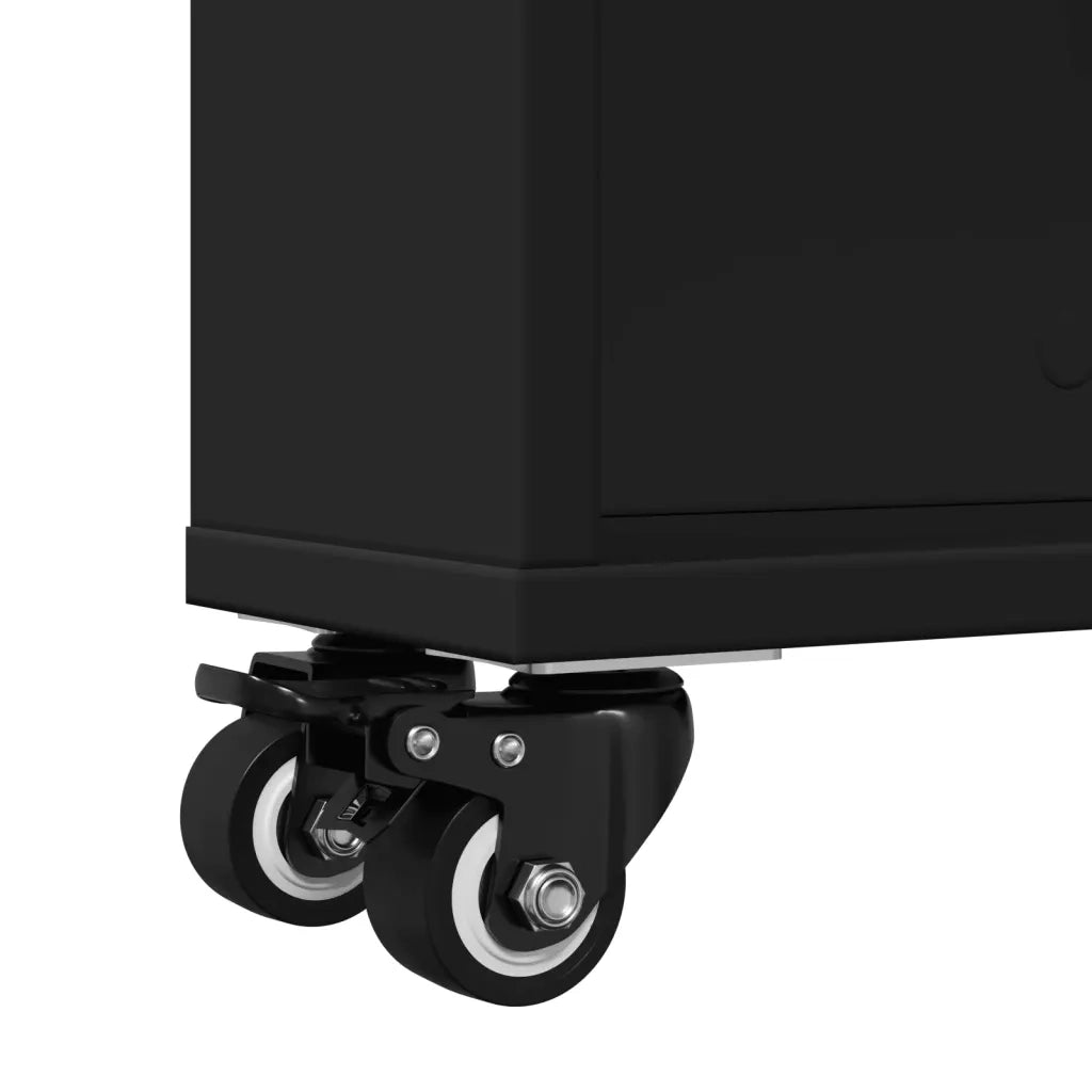 Carrello Portaoggetti Stretto Nero 48x13x68 cm in Truciolato 855224