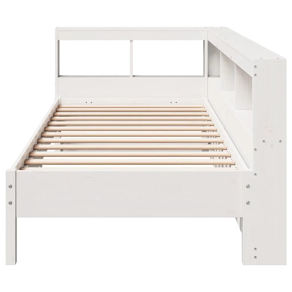 Letto con Libreria senza Materasso-Struttura Letto con contenitore 75x190 cm in Legno Pino 344472