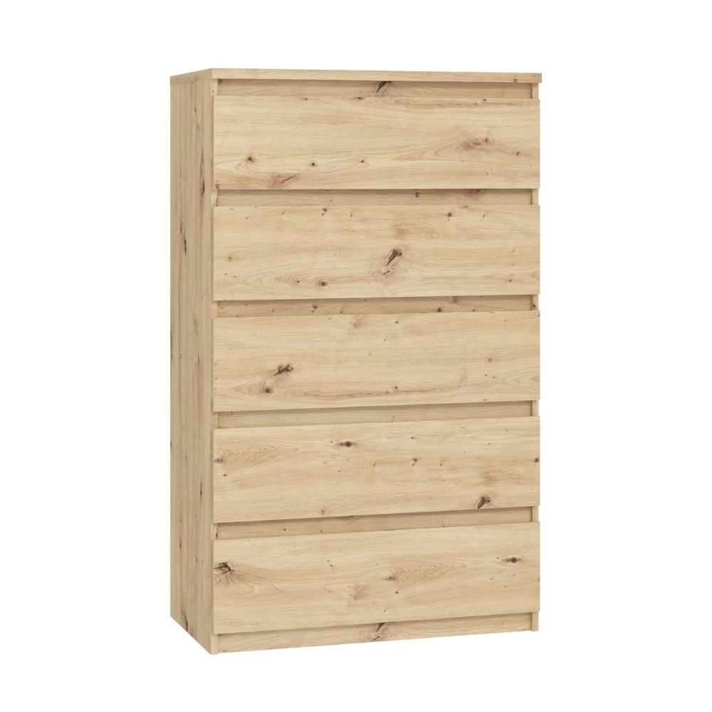 Cassettiera Morgan 5 cassetti rovere – 77.2x42.2x128H