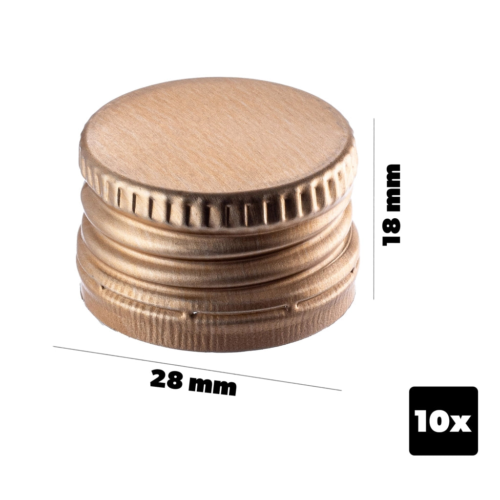Tappi per bottiglie KADAX Fi28, tappi a vite, 10 pezzi, colore oro.