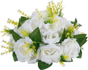 Fiori Artificiali, 24 cm di diametro, Disposizione di Fiori Finti, 10 pezzi, per Centerpieces di Matrimonio e Decorazioni di Tavolo da Cucina, Bianchi