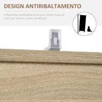 Libreria Scaffale in Legno, Mobiletto Multiuso con 3 Ripiani 4 Scompartimenti e 2 ante, 61.5x29.5x80cm