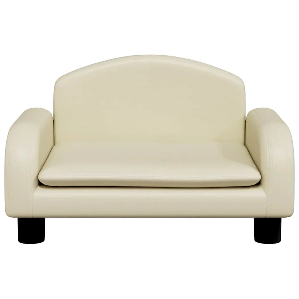Cuccia per cani a forma di cesto comoda 50 x 40 x 30 cm in similpelle color crema 02_0042672