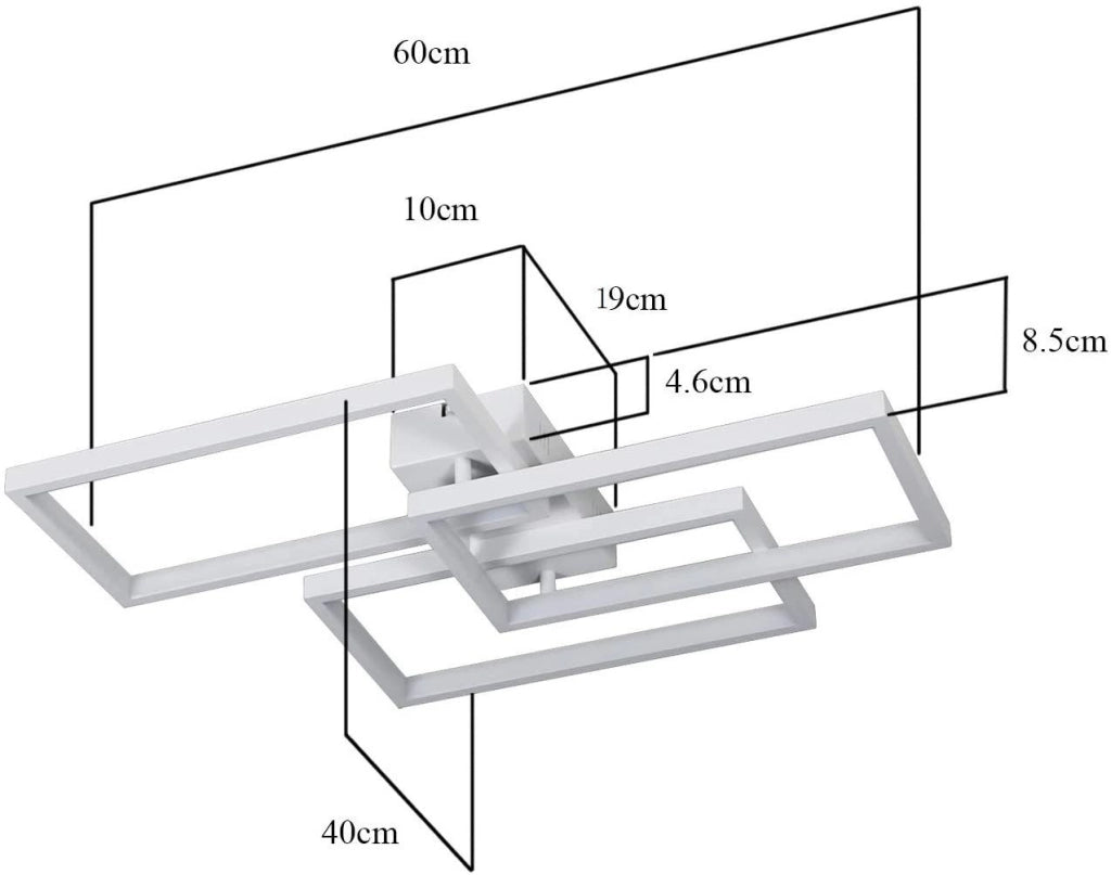ZMH Lampada da soffitto plafoniera LED dimmerabile 63W telecomando per soggiorno