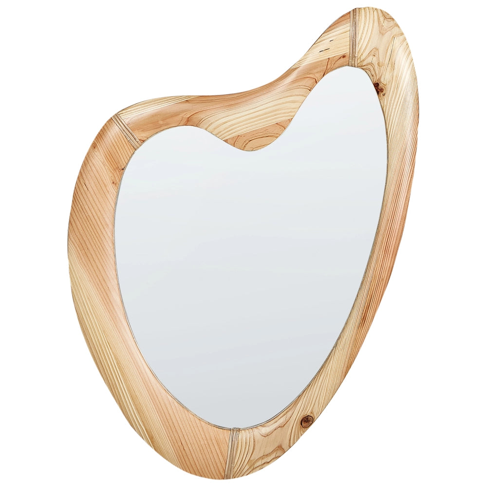 Specchio da parete con cornice in legno di abete chiaro 77 x 90 cm Pezzo d'arredo a parete con specchio