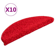 Tappetini per scale 10 pz | Gradini per Scale 56x17x3 cm rossi semicircolari