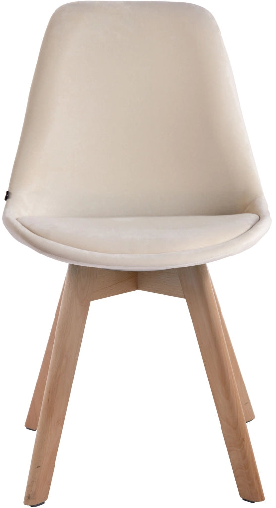 Sedia Borneo in velluto crema,natura