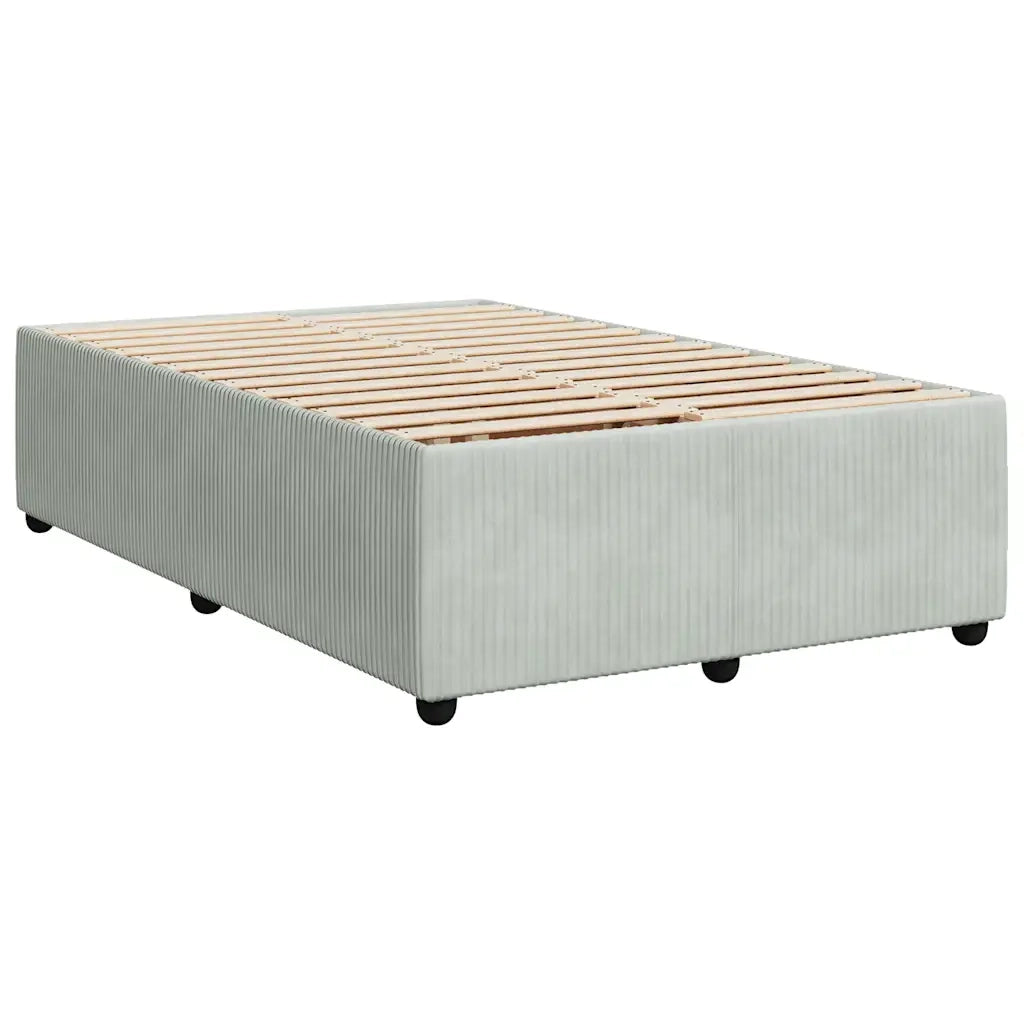 Giroletto a Molle con Materasso Grigio Chiaro 120x190cm Velluto