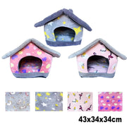 Trade Shop - Cuccia Morbida A Forma Di Casetta Per Cane Gatto Animali 43x34x34cm Tg. Piccola -