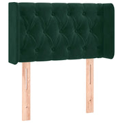 Testiera | Testata ad Orecchio Verde Scuro 83x16x78/88 cm in Velluto