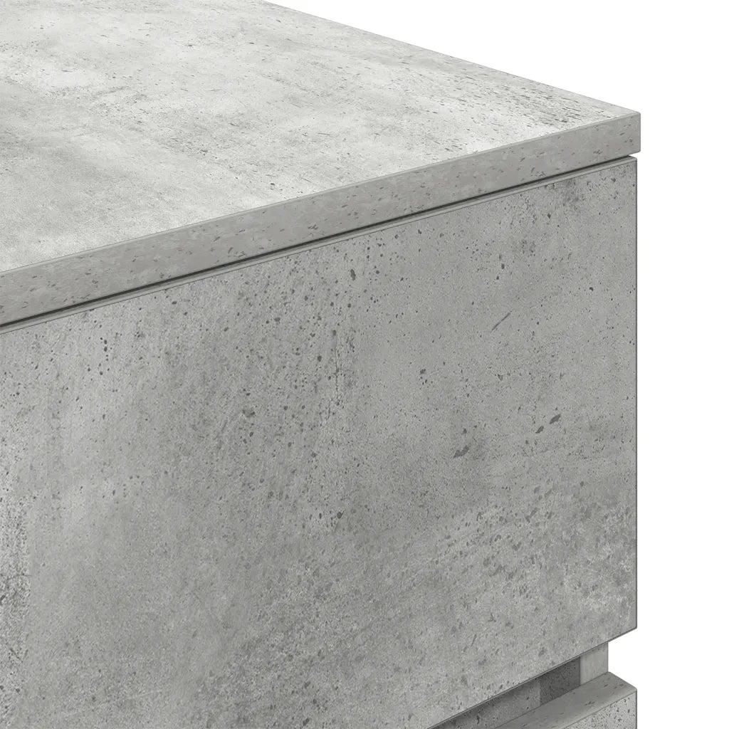 Comodino Grigio Cemento 39x35x65 cm in Legno Multistrato