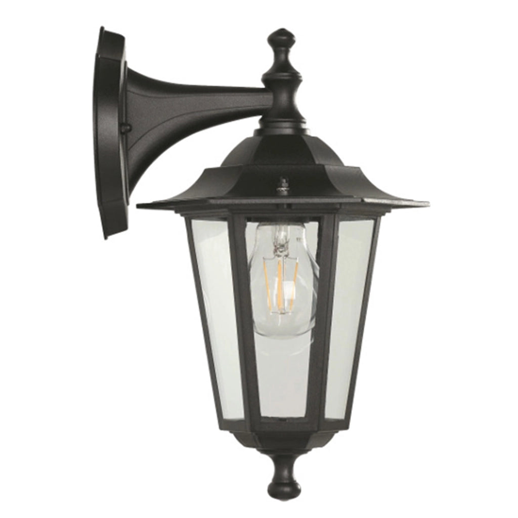 Applique Esterno Riley Alluminio Nero Giu&apos 1 Luce E27 Ip44