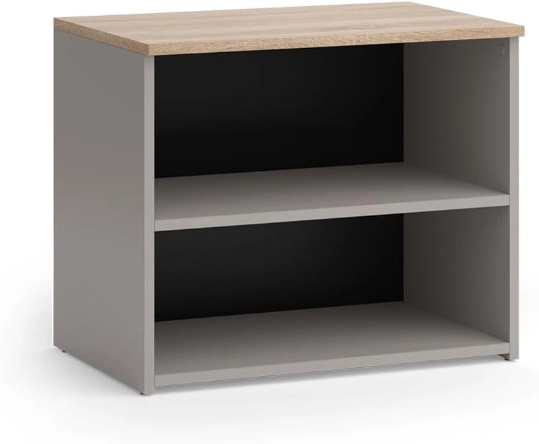 Credenza bassa Wido, Greige/Sonoma, 60 x 50 cm con 2 scomparti