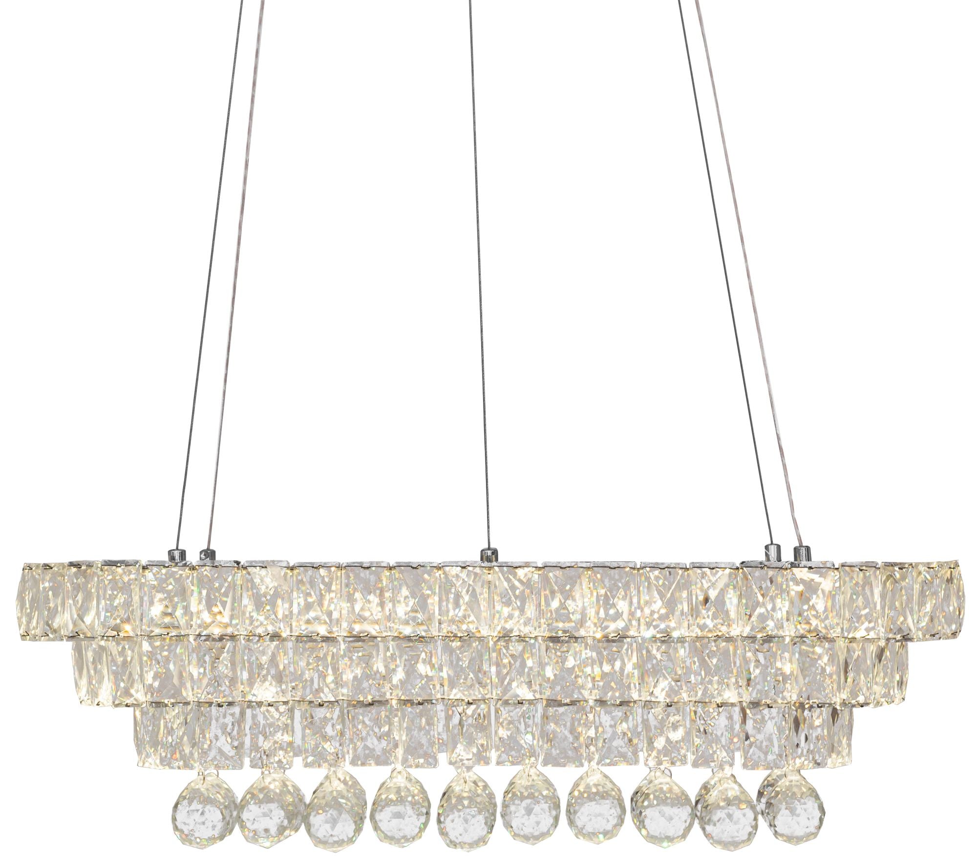 Lampada Da Soffitto Cristallo Led 102w Telecomando App417-cp