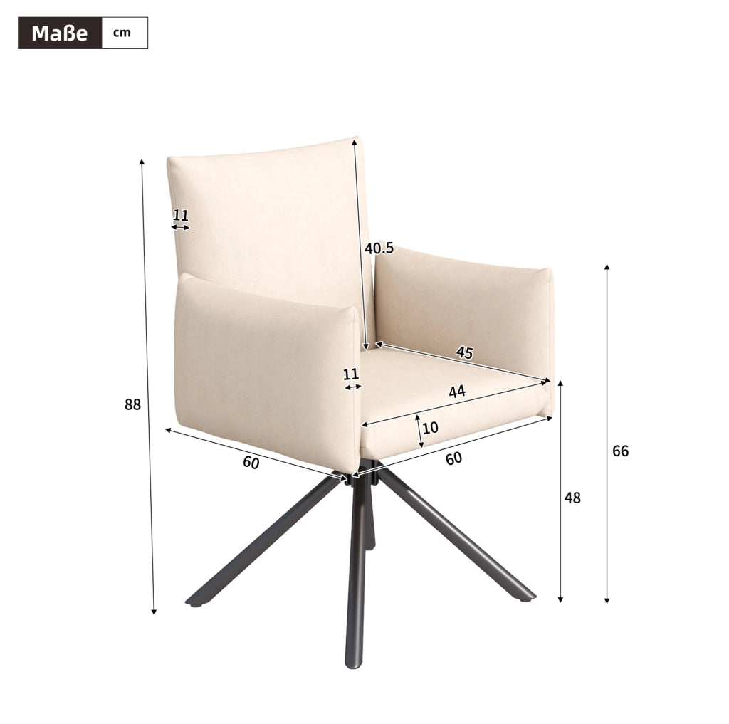 SEDIE Girevoli Set da 4 pezzi Velluto Beige