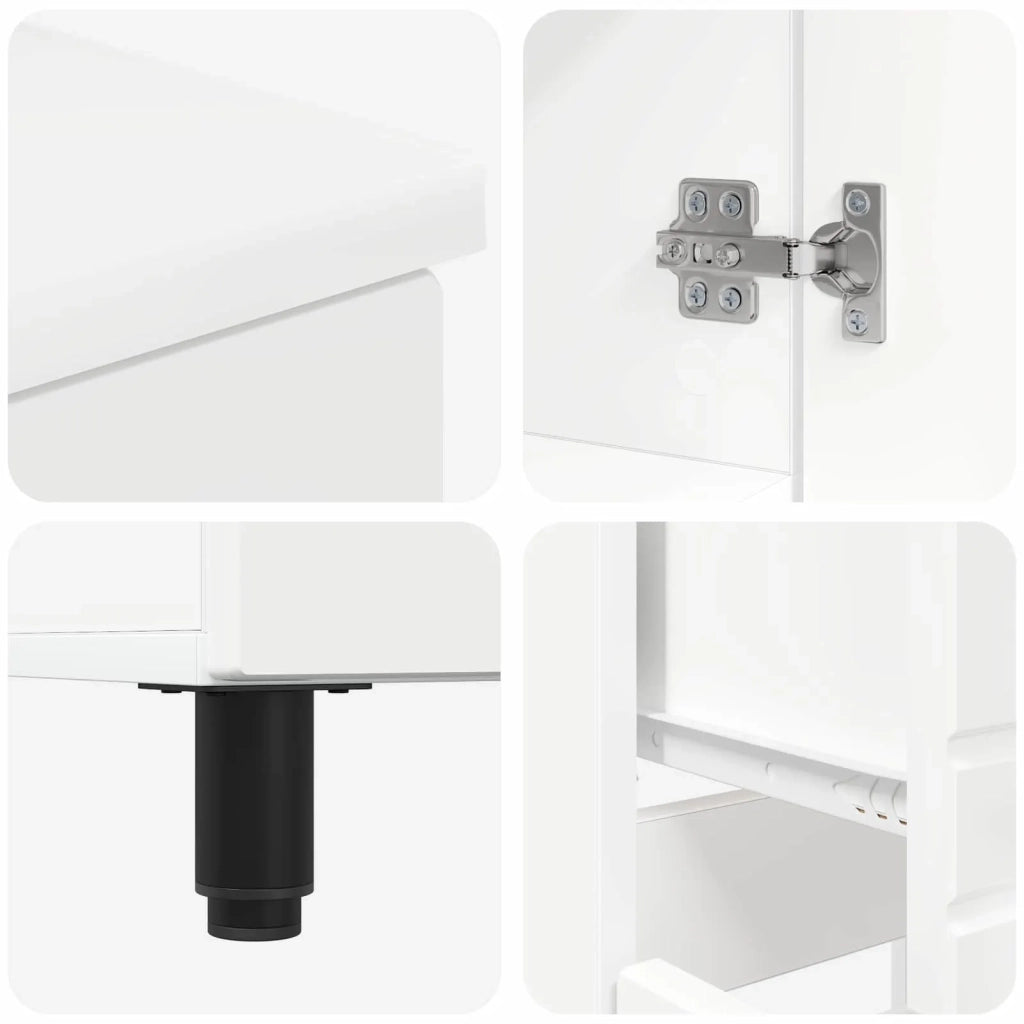 Mobiletto da bagno Bianco 60 x 35 x 80 cm Legno ingegnerizzato