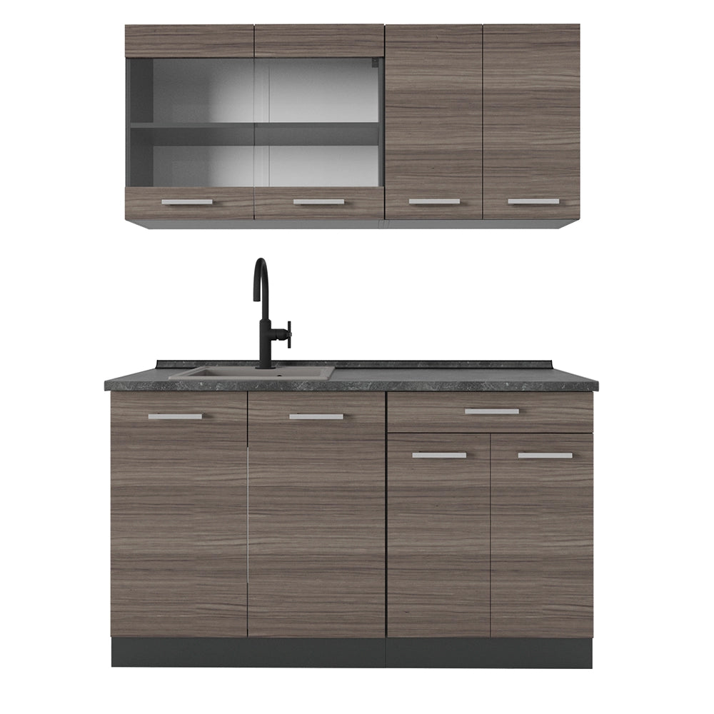 Vicco Cucina monoblocco Grigio nobile/antracite 140 cm , PL Antracite