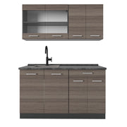 Vicco Cucina monoblocco Grigio nobile/antracite 140 cm , PL Antracite