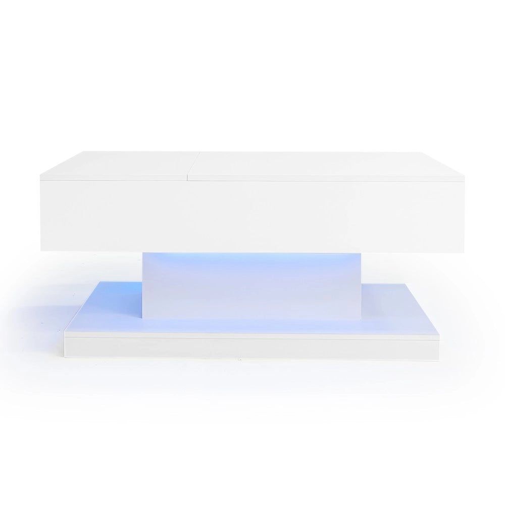 Tavolino da Caff¨¨ con LED e Piano Sollevabile ¨C MINIMAL ¨C 100x50x45 cm