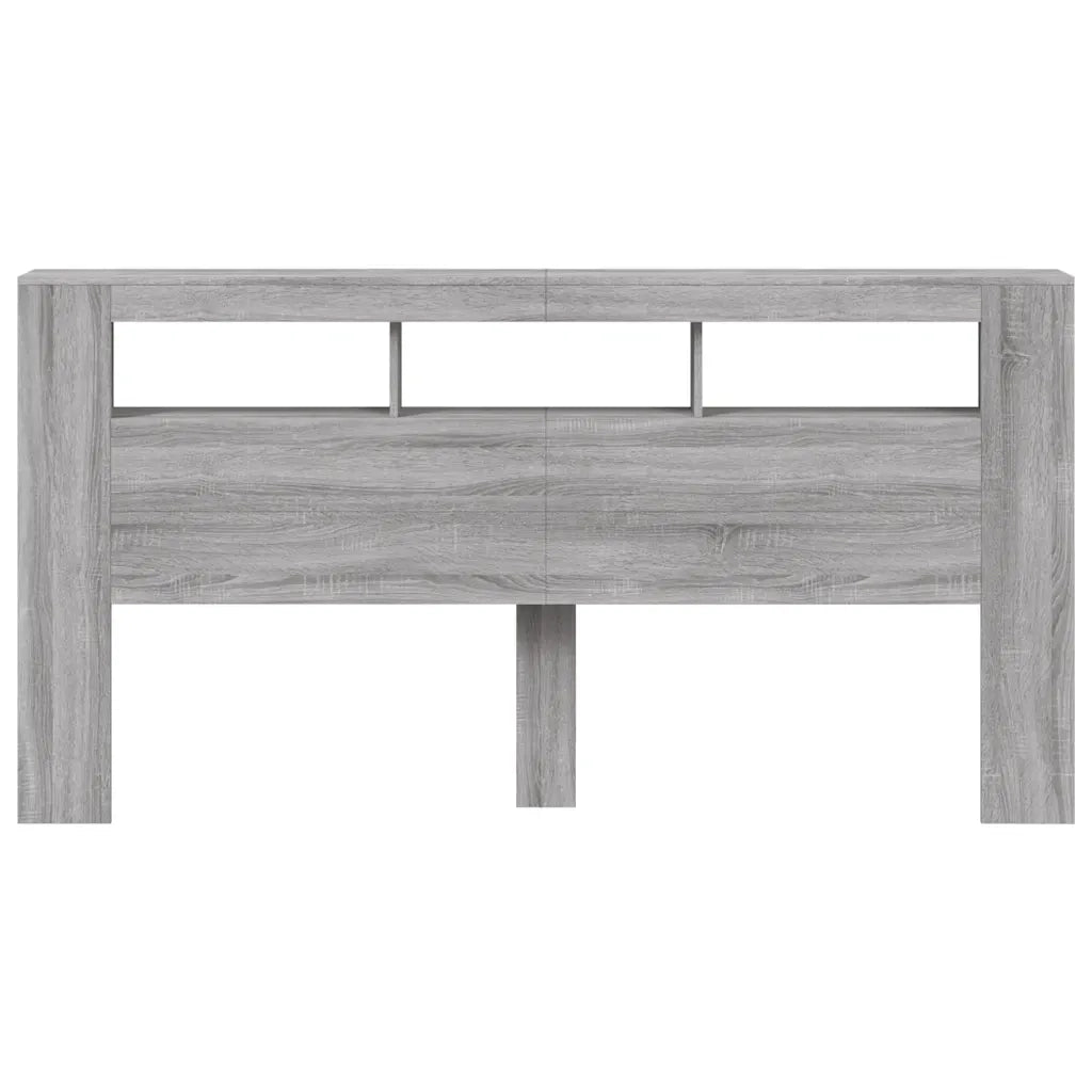 Testiera LED Grigio Sonoma 200x18,5x103,5 cm Legno Multistrato 837370