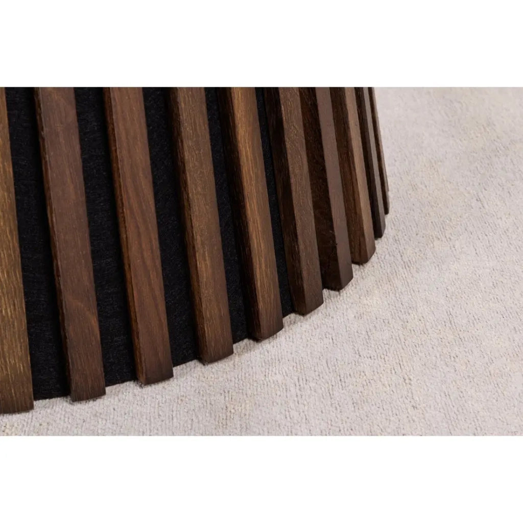 Tavolo da pranzo KANOVA 120 cm – Piano rotondo in rovere scuro e piede centrale design – Stile contemporaneo