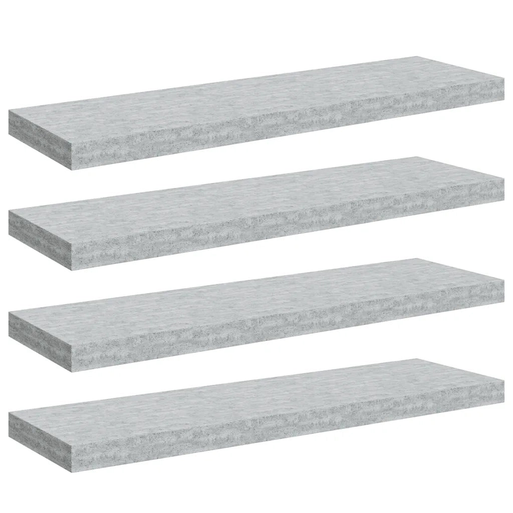 Scaffali a Parete 4 pz Grigio Cemento 80x23,5x3,8 cm in MDF 326602
