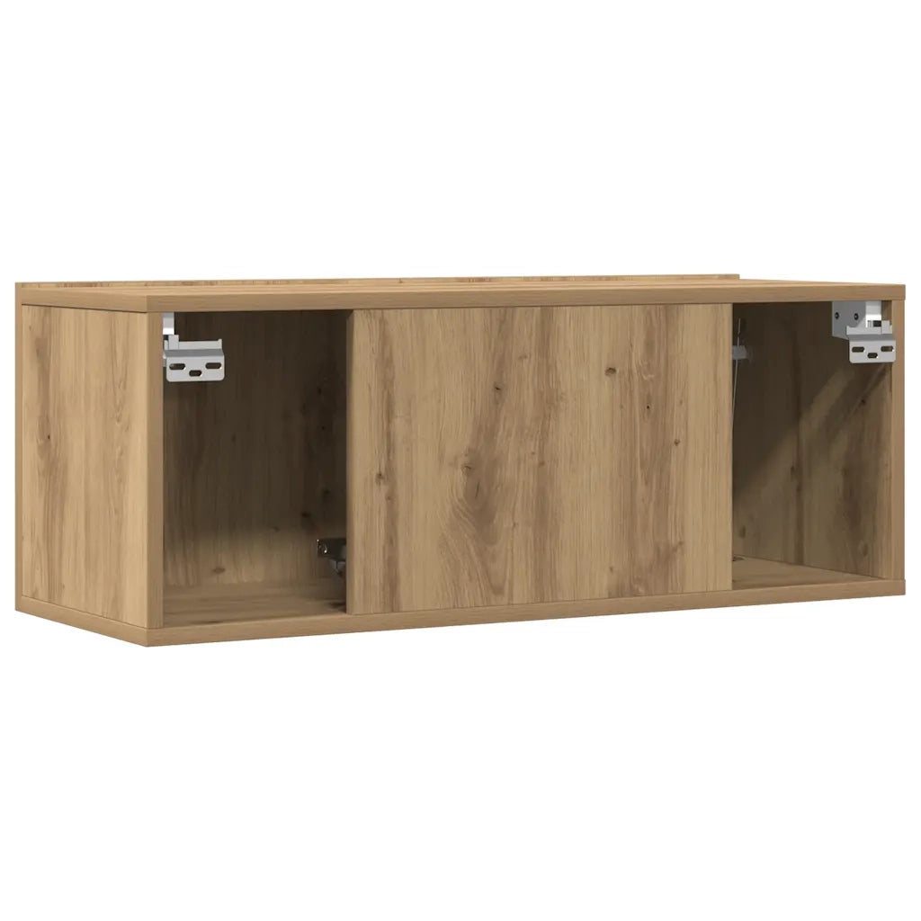 Mobili TV a Parete 2pz Rovere Artigianale 80x30x30 cm